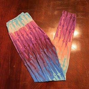 Lularoe Disney Castle Leggings- Blue, Pink, Purple - NWOT - OS